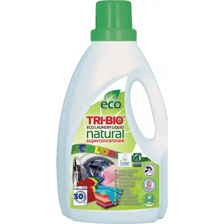 Натурален еко течен препарат за цветно пране Tri-Bio, суперконцентрат 1.42 L