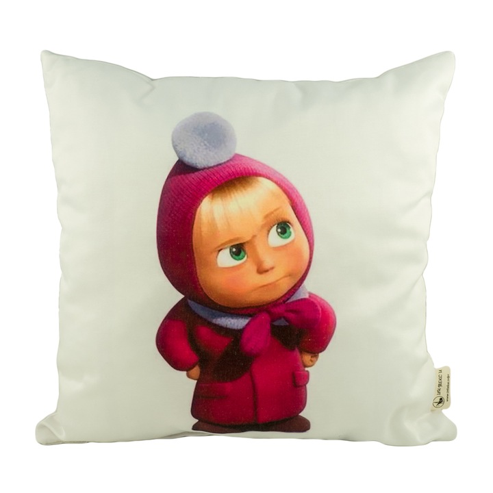 Възглавница Принт-сублимация Маша, Бял, 40/40см