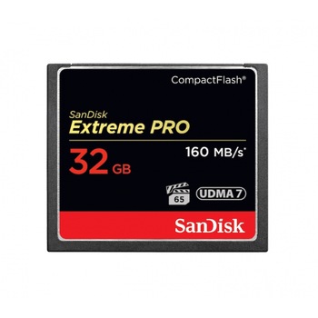 Card de memorie SANDISK Extreme PRO, CompactFlash, 32GB VPG-65, 160 Mb/s Card de memorie SANDISK Extreme PRO, CompactFlash, 32GB VPG-65, 160 Mb/s