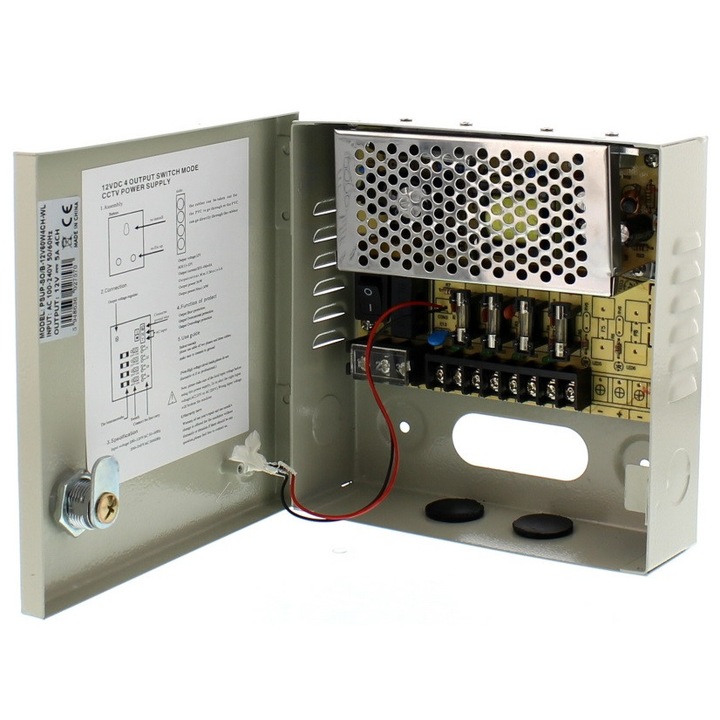 Sursa in comutatie AC-DC cu cutie 60W 12V 5.0A 4canale WELL