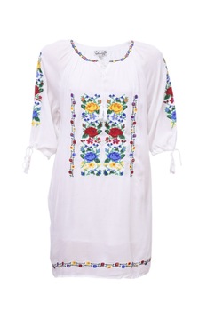 Rochie dama, motive traditionale, alb, dae3544, Alb, L Rochie dama, motive traditionale, alb, dae3544, Alb, L