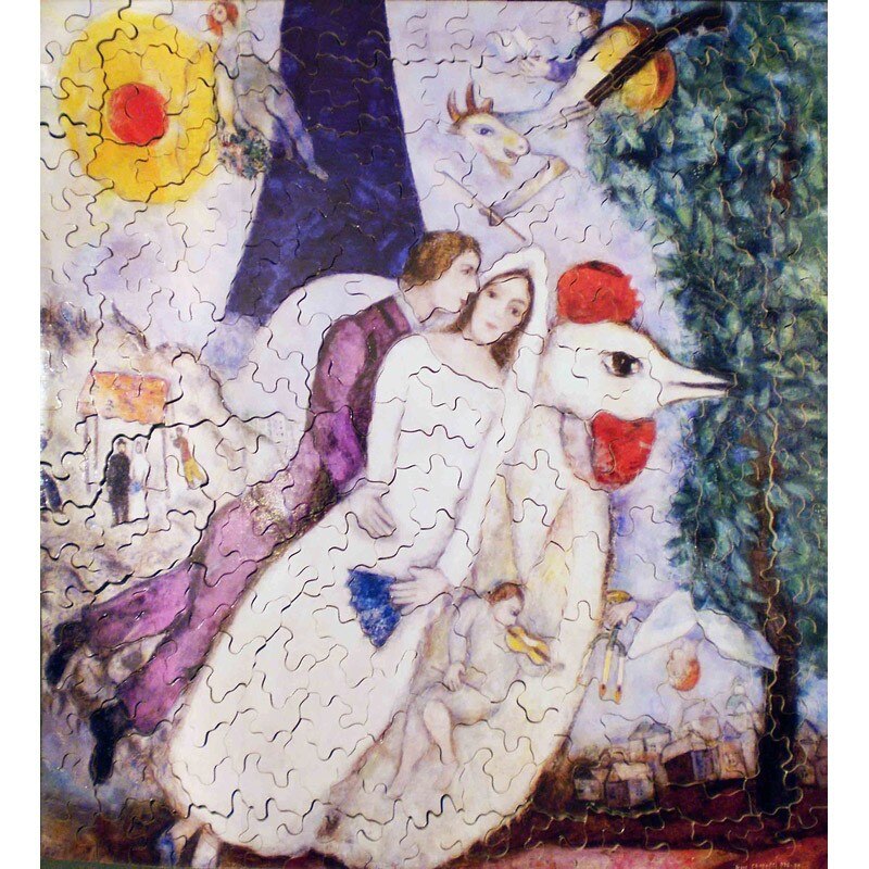 Michele Wilson Marc Chagall The Bridal Pair With The Eiffel Tower Fa