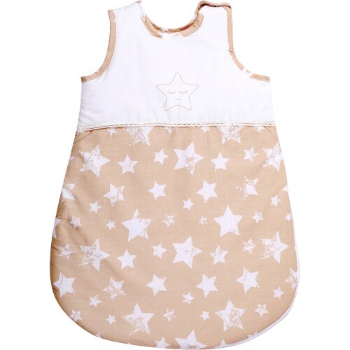 Sac Lorelli de Dormit de Vara cu Broderie 0-6 luni, Colectia 2019, Beige Stars