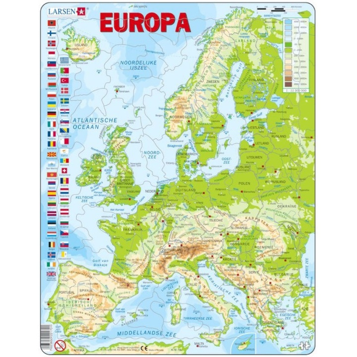 Puzzle Larsen - Europe (in Dutch), 87 darab, (59513)