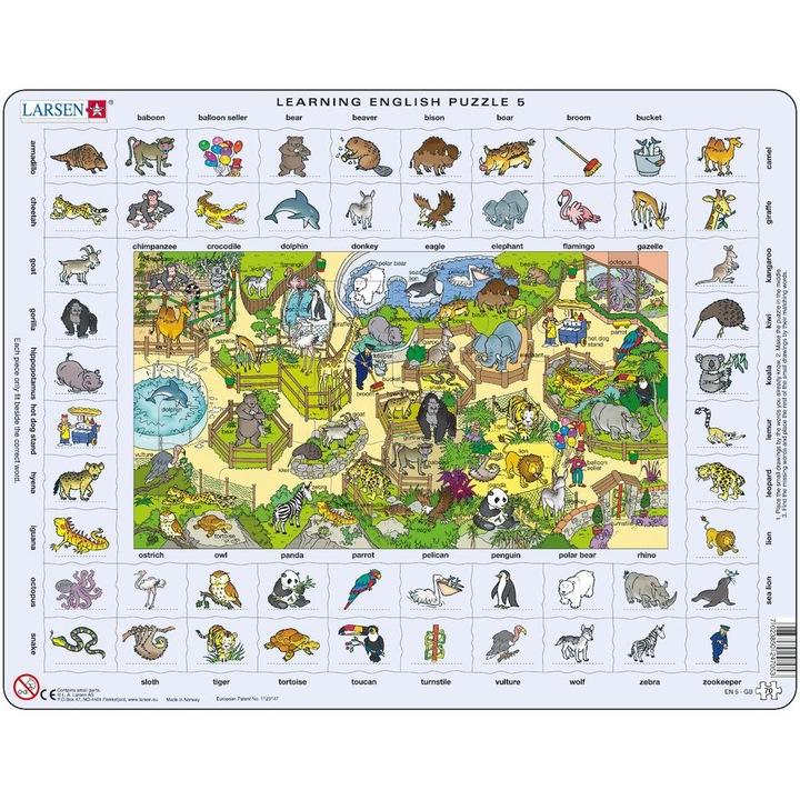 Larsen - Learning English 5 70 darabos Angol Oktató Puzzle