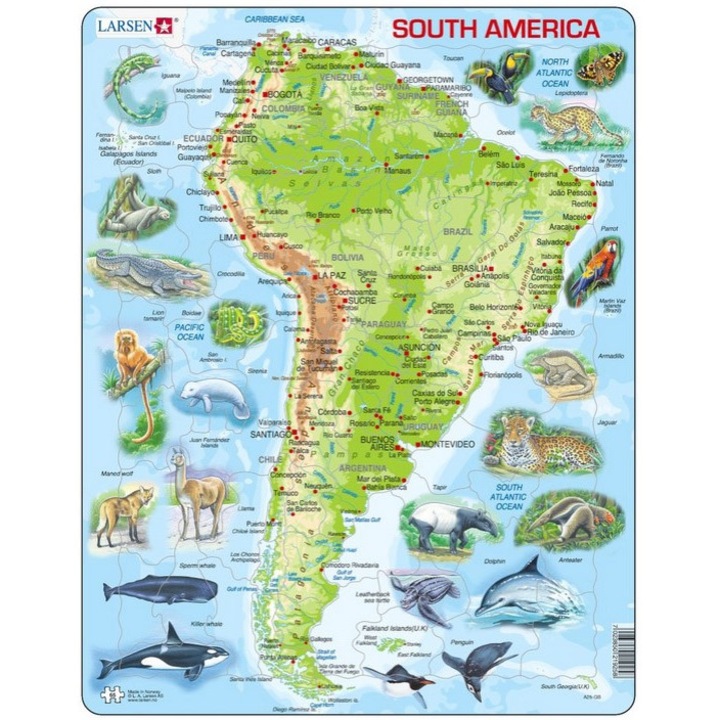Puzzle Larsen - South America, 65 darab, (48693)