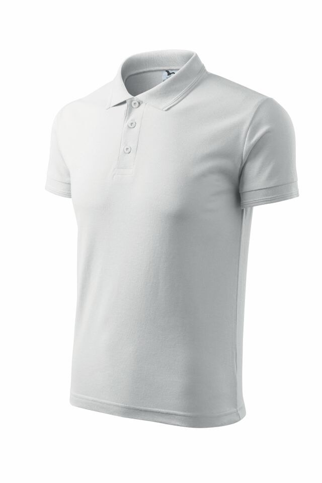 Tricou Polo Pique barbati, bumbac, Alb