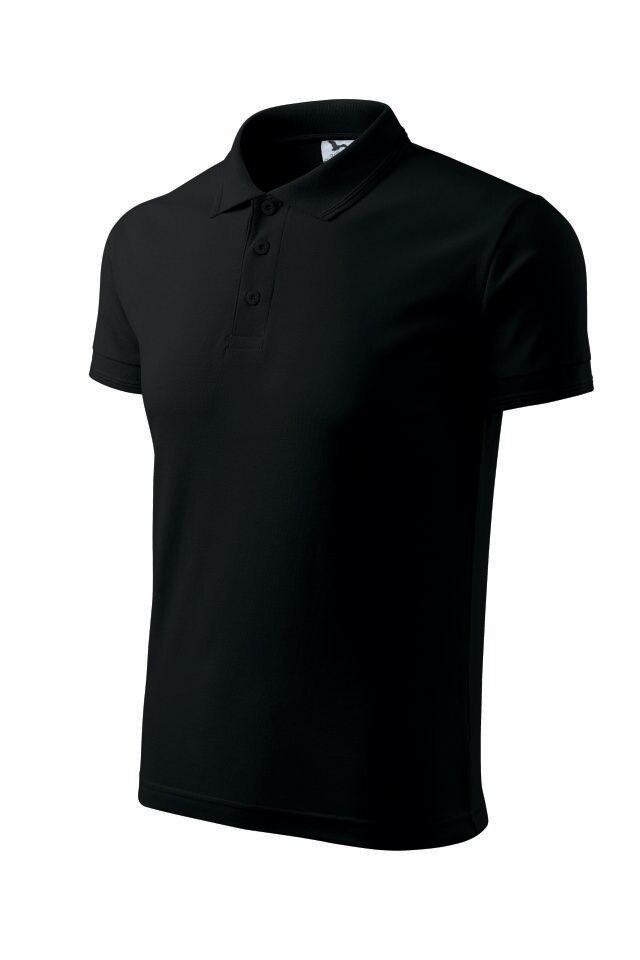 Tricou Polo Pique barbati, bumbac, Negru