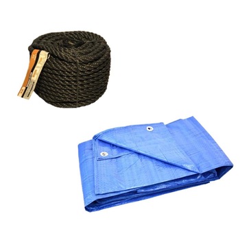 Pachet prelata cu inele rezistenta la apa, 3x4m + Sfoara de nylon Evotools, 8mmx25m Pachet prelata cu inele rezistenta la apa, 3x4m + Sfoara de nylon Evotools, 8mmx25m