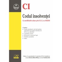 codul insolventeieditia a 3-a actualizata la 5 noiembrie 2018contine studiu introductiv privind analiza aspectelor de noutate introduse de oug nr 882018 imagen 1_0_
0