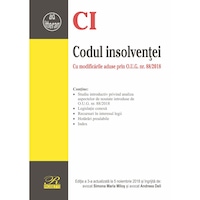 codul insolventeieditia a 3-a actualizata la 5 noiembrie 2018contine studiu introductiv privind analiza aspectelor de noutate introduse de oug nr 882018 imagen 1_0_
0