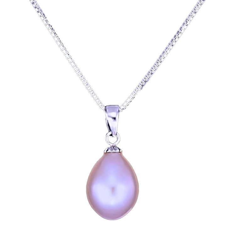 Colier din Argint 925 cu Perla Naturala, Pearl Purple