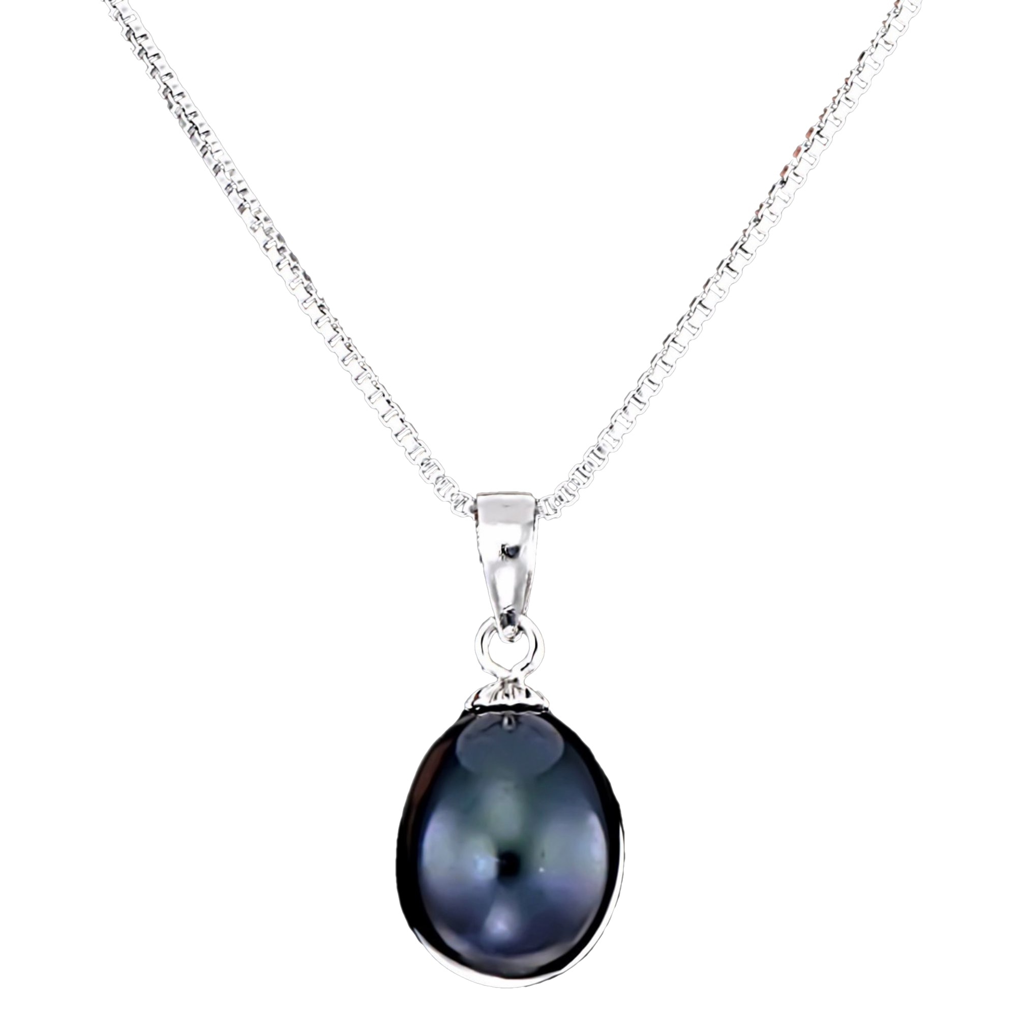 Colier din Argint 925 cu Perla Naturala, Pearl Black