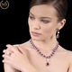 Set placat cu Aur 18K, Perle si Diamante, Afrodita Pearl Red