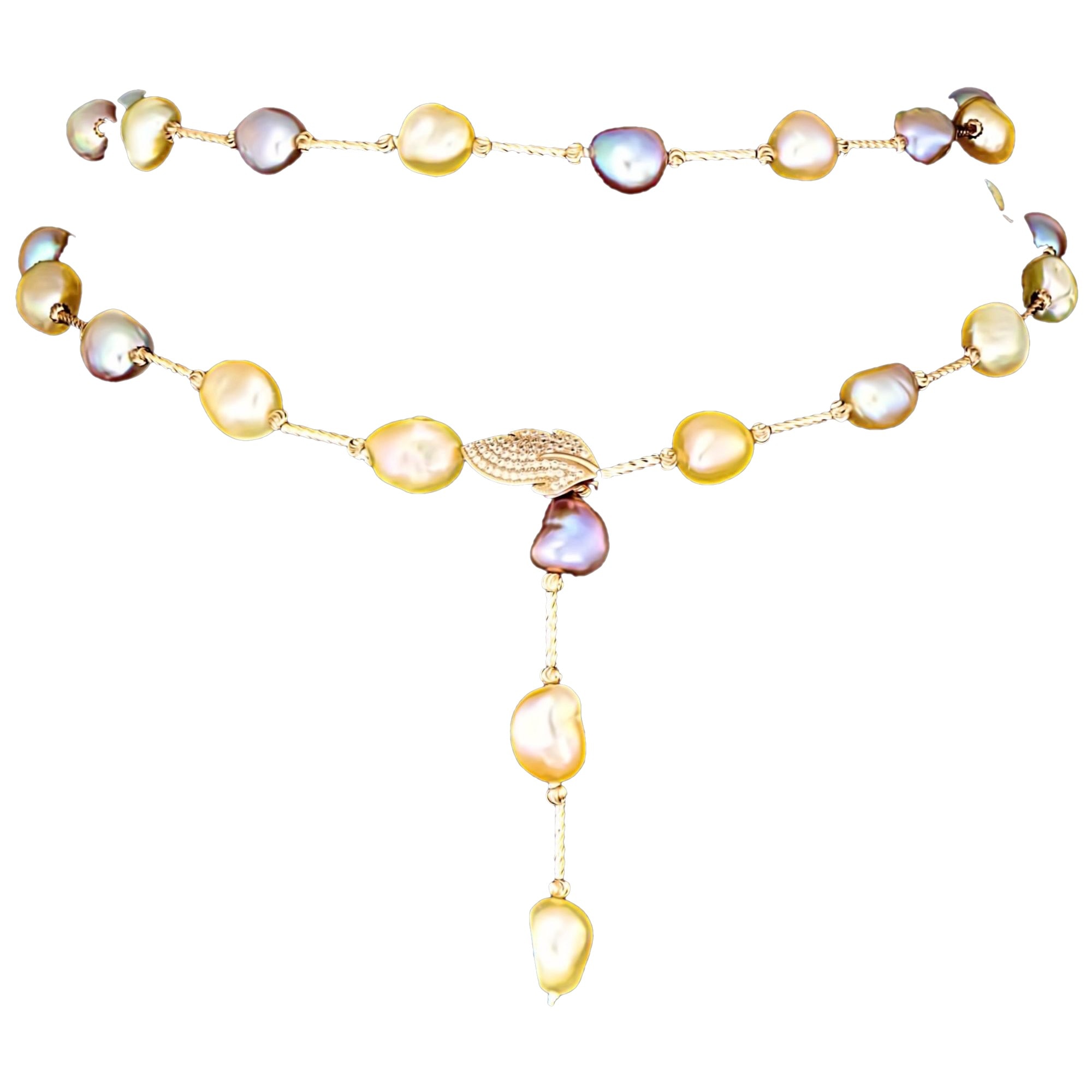 Colier din Argint 925 placat cu Aur 18K si Perle Naturale, Abriana Rose Gold