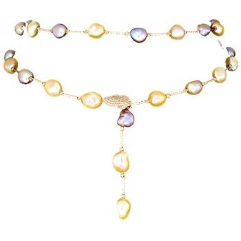 Colier din Argint 925 placat cu Aur 18K si Perle Naturale, Abriana Rose Gold Colier din Argint 925 placat cu Aur 18K si Perle Naturale, Abriana Rose Gold