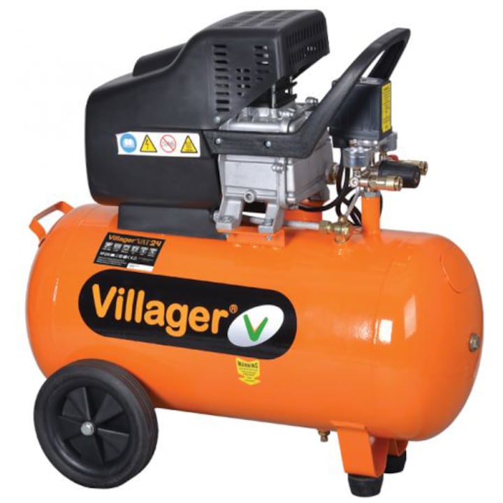 Villager VAT 50 L Kompresszor, 1500 W, 230 V, 50 l tartály kapacitás, 206 l/perc maximális áramlás, 8 bar nyomás, 32 kg