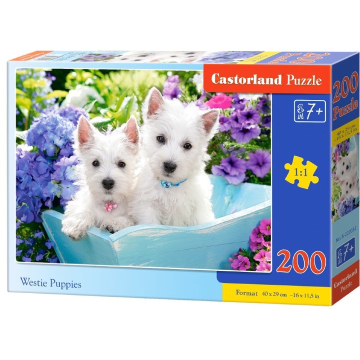 Puzzle Castorland - Westie Puppies, 200 piese (222032)