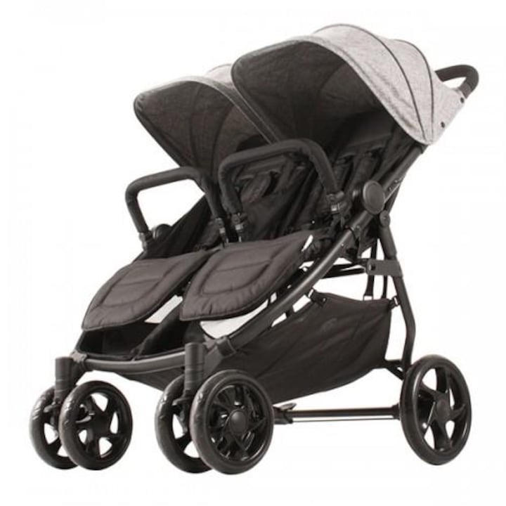 Количка за близнаци Xinn Twin Kekk, сива, 13кг, 74x75x103см, лесна за сгъване