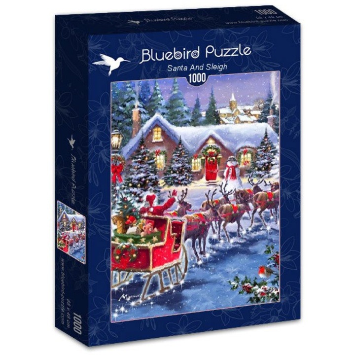 Пъзел Bluebird - Santa And Sleigh, 1.000 части (70073)