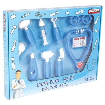 Set doctor pentru copii,9 piese, Pilsan Set doctor pentru copii,9 piese, Pilsan