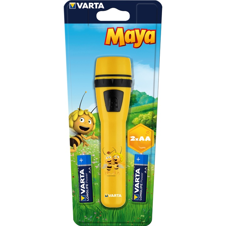 Фенер LED Varta Maya The Bee Light, 31 лумена, 2x AA, Жълт