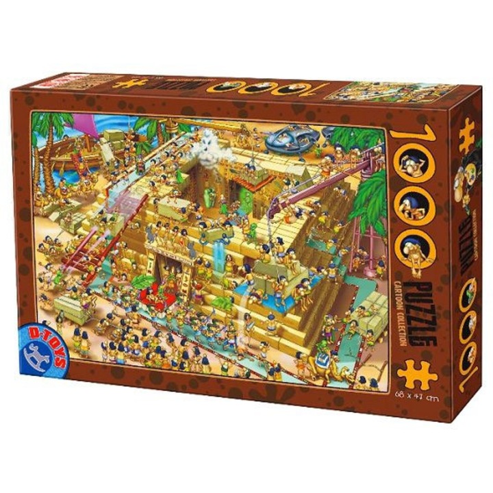 Пъзел D-Toys - Cartoon Collection: Building the Pyramids, Egypt, 1.000 части (DToys-61218-CC03-(70890))