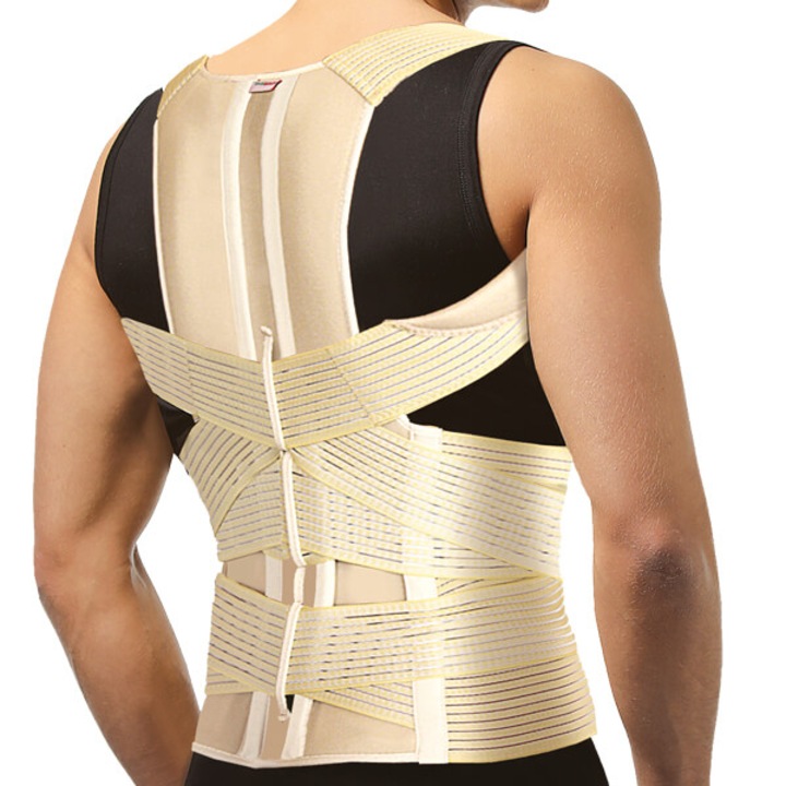 Corector de postura cu insertii rigide confort, Bej, Marimea XL