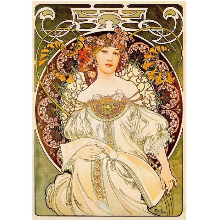 Puzzle Mucha Alphonse - Biscuits Lefèvre-Utile - 1000 pièces - Boite