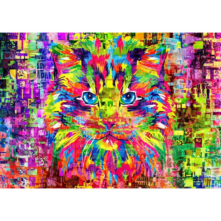 Puzzle 1000 piese Bluebird - Wonderful Cat