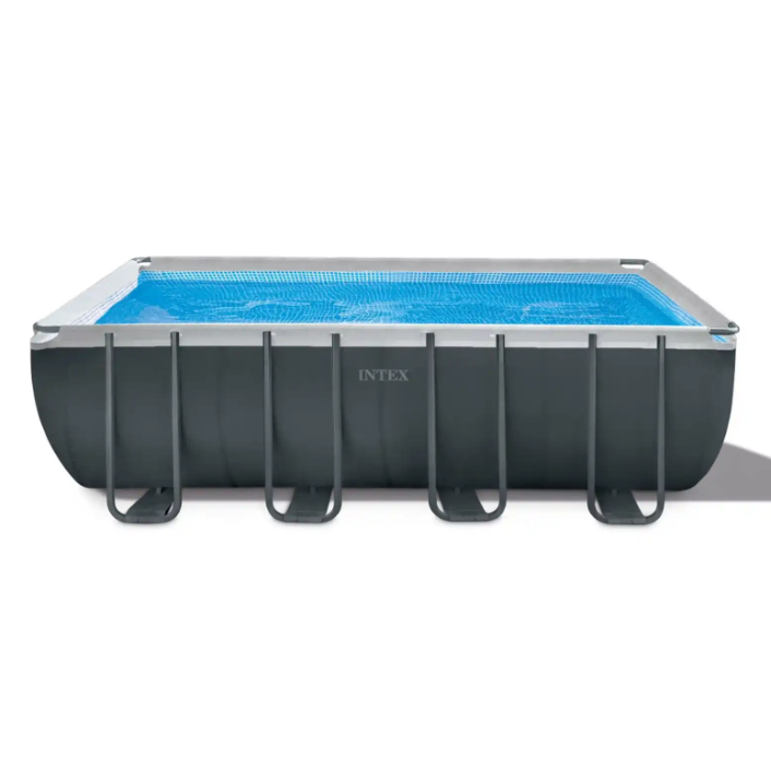 Piscina rectangulara cu cadru metalic Ultra XTR Frame Intex 26356NP, 549x274xH132 cm, include pompa cu filtru cu nisip 26644 (5,7 m³), scara acces, protectie baza piscina si prelat