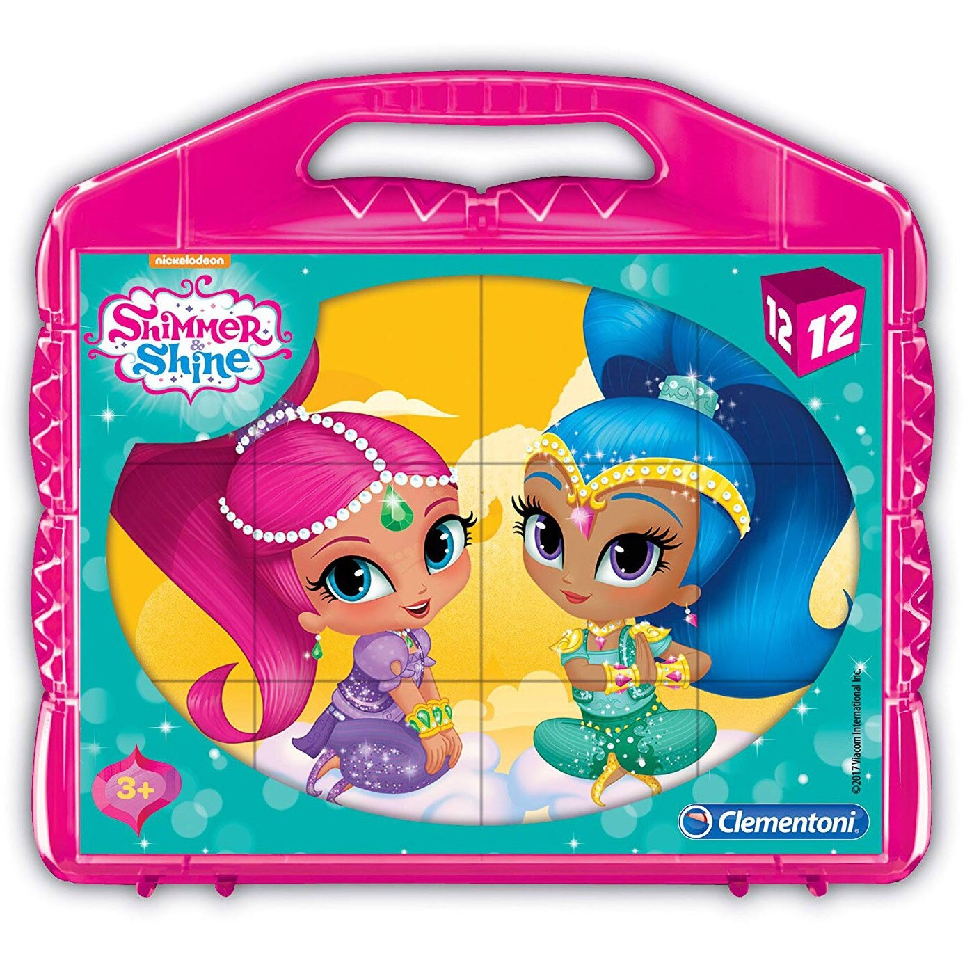 Puzzle cuburi Clementoni, Shimmer & Shine, 12 piese, Multicolor