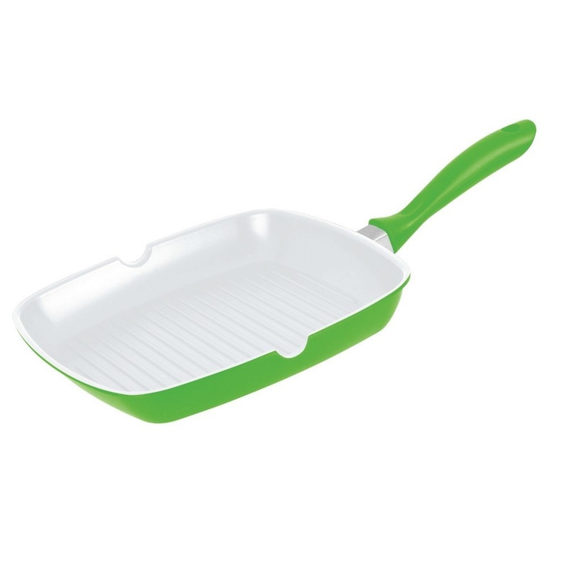 Tigaie grill din aluminiu cu interior ceramic 28 cm Dekassa DK-3702, Verde
