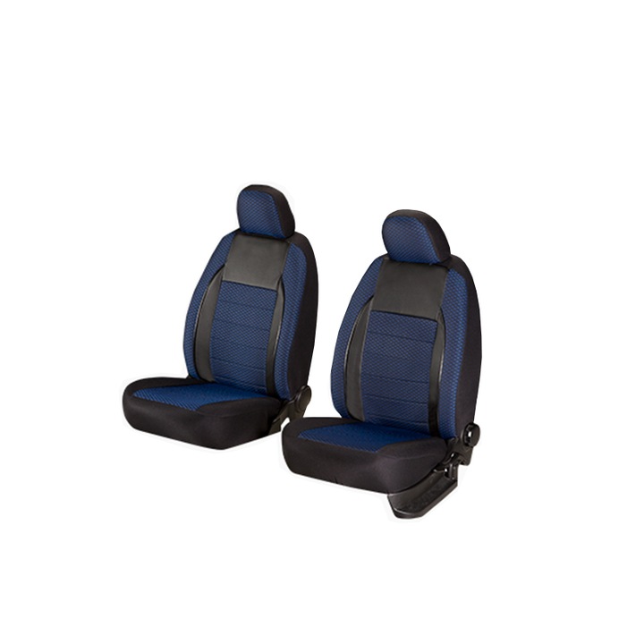 Smartic autósülés huzat, Elegance kiadás, eco bőr + textil, fekete / kék, 11db
