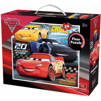 Puzzle King Disney Pixar Cars 3, 24 piese Puzzle King Disney Pixar Cars 3, 24 piese