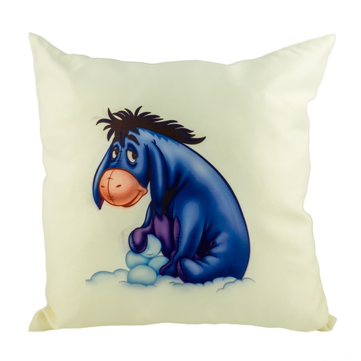 Възглавница Принт-сублимация Мечо Пух - Йори, Бял, 40/40см