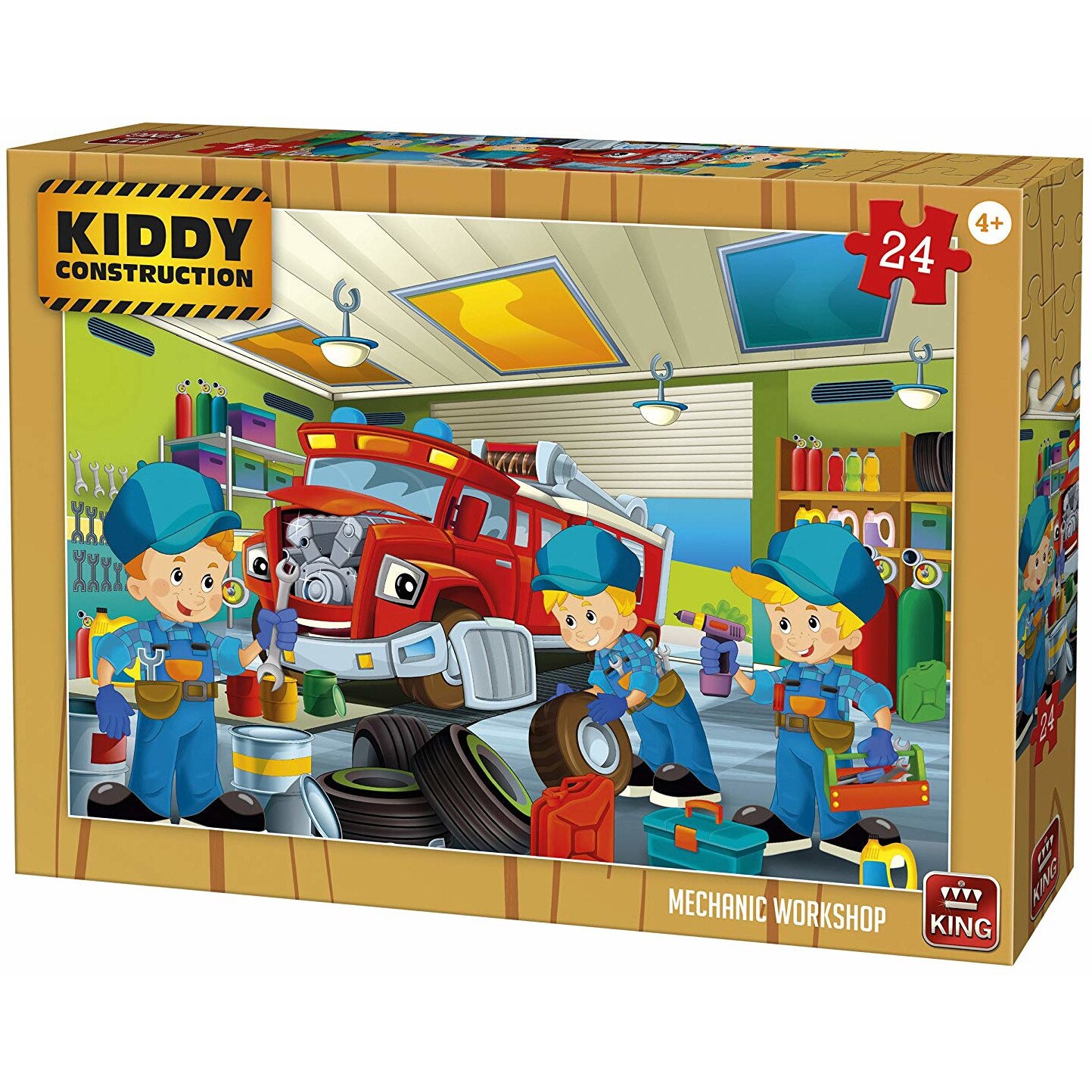 Puzzle King Kiddy Construction Mechanic Workshop, 50 piese