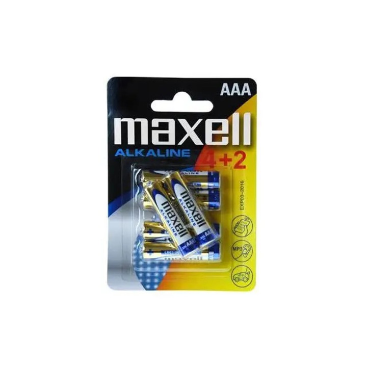 Baterii alcaline MAXELL LR03 AAA 1,5V /4+2 bucati/blister