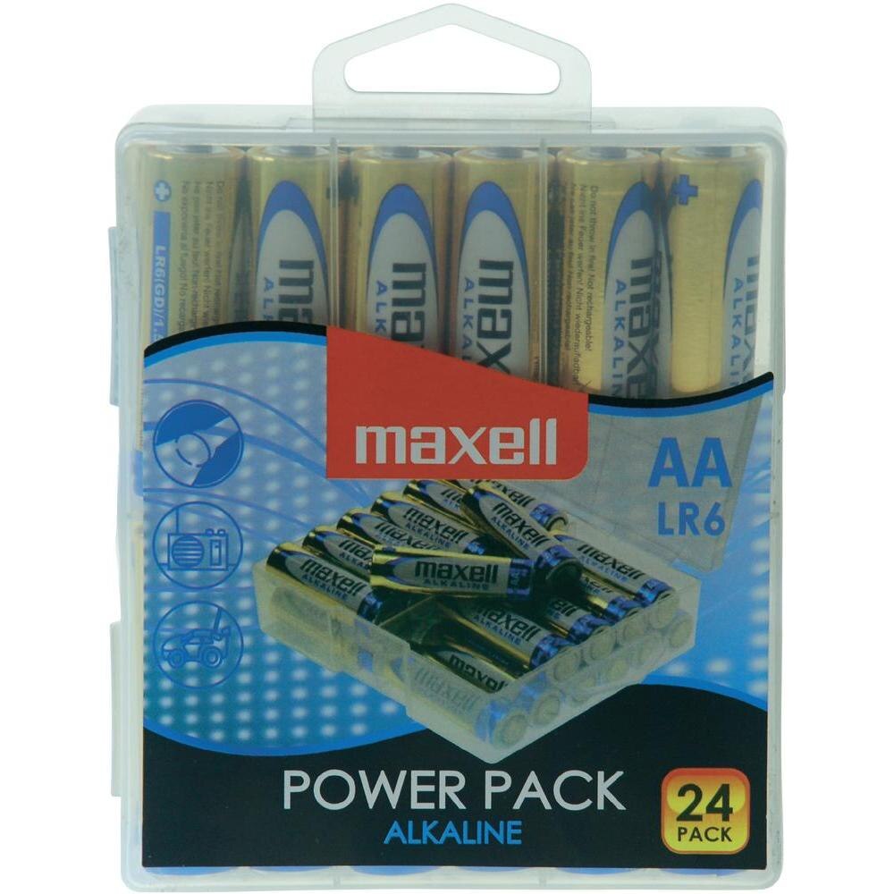 Baterii alcaline MAXELL LR6 1,5V AA 24 bucati/blister PVC case