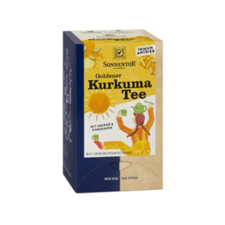 Ceai Turmeric Auriu cu Ghimbir si Cardamom Eco 18dz Sonnentor
