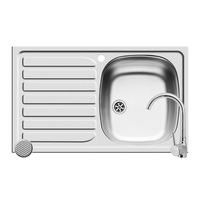 set pyramis chiuveta creta flat si baterie bello 755x480mm adancime 150mm cuva dreapta pipa inalta finisaj inox antizgariere si crom imagen 24_0_
0