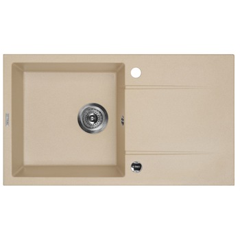 Chiuveta bucatarie granit PIVA cu o cuva si picurator ZQI 7113, nisipiu Chiuveta bucatarie granit PIVA cu o cuva si picurator ZQI 7113, nisipiu