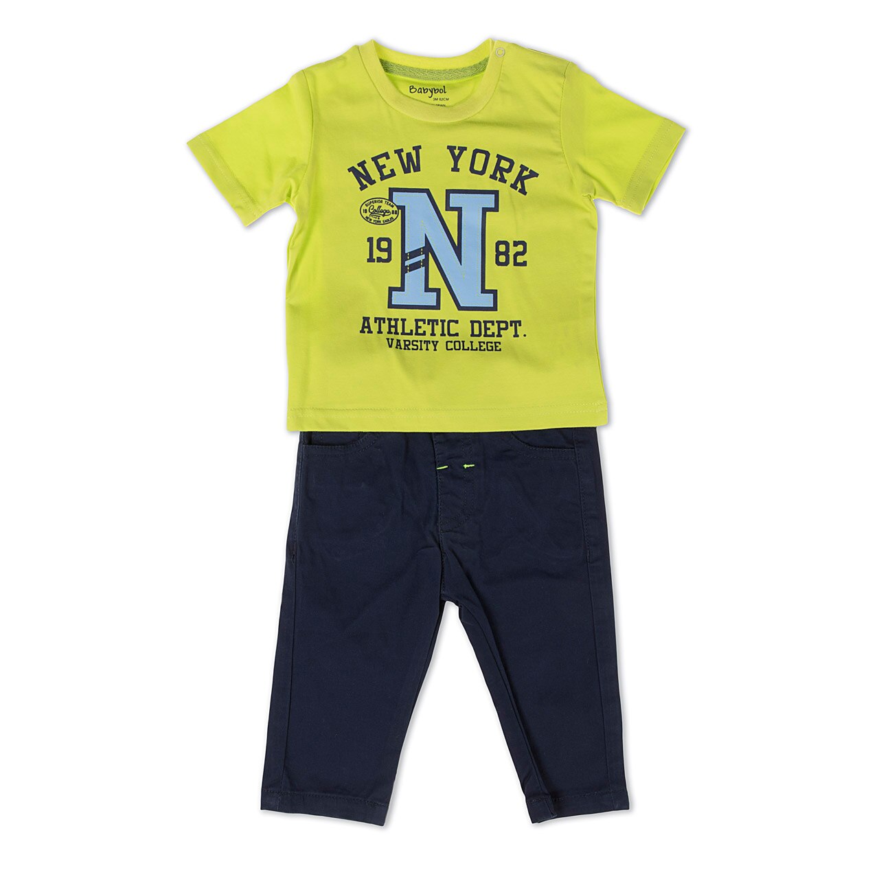 Set baiat tricou maneca scurta verde si pantalon lung, ( ), Babybol