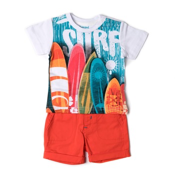 Set vara baiat tricou si pantalon scurt orange, ( ) Babybol Set vara baiat tricou si pantalon scurt orange, ( ) Babybol