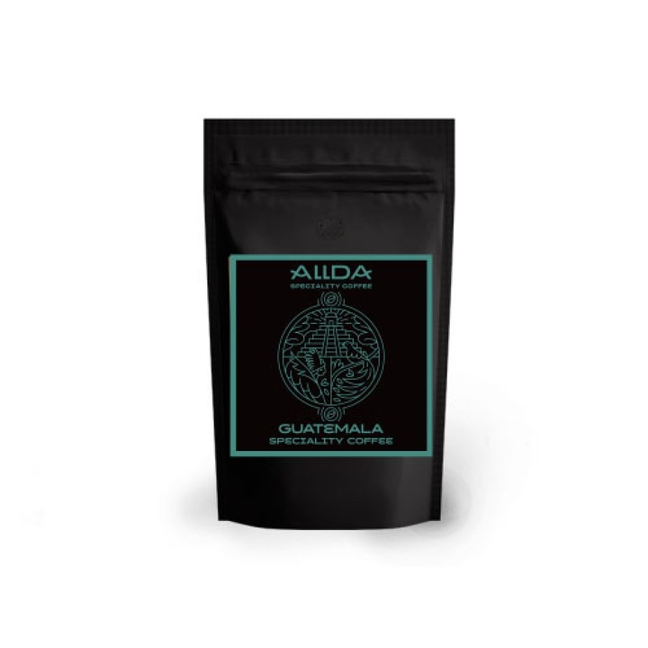 Кафе на зърна ALLDA Speciality Coffee Guatemala, 100 % арабика, с цитрусова киселинност, придружена от вкуса на клен, портокал и млечен шоколад, 200 гр