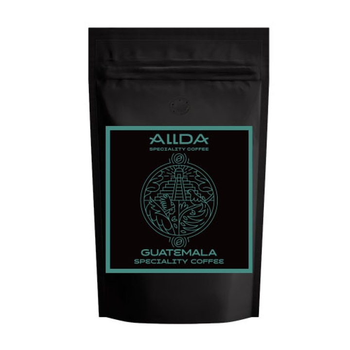 Кафе на зърна ALLDA Speciality Coffee Guatemala, 100 % арабика, с цитрусова киселинност, придружена от вкуса на клен, портокал и млечен шоколад, 500 гр