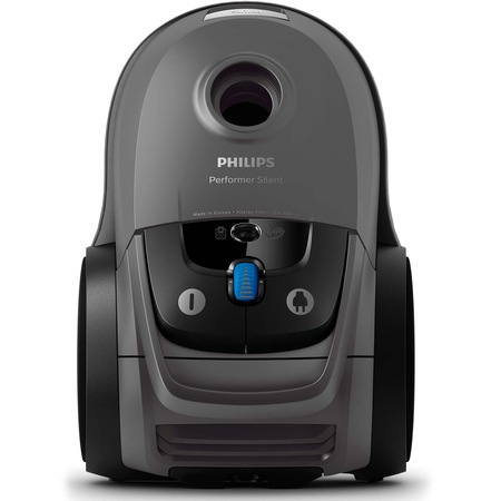 Aspirator cu sac Philips Performer Silent FC8741/09, 4 l, 650 W, Filtru anti-alergeni, Gri