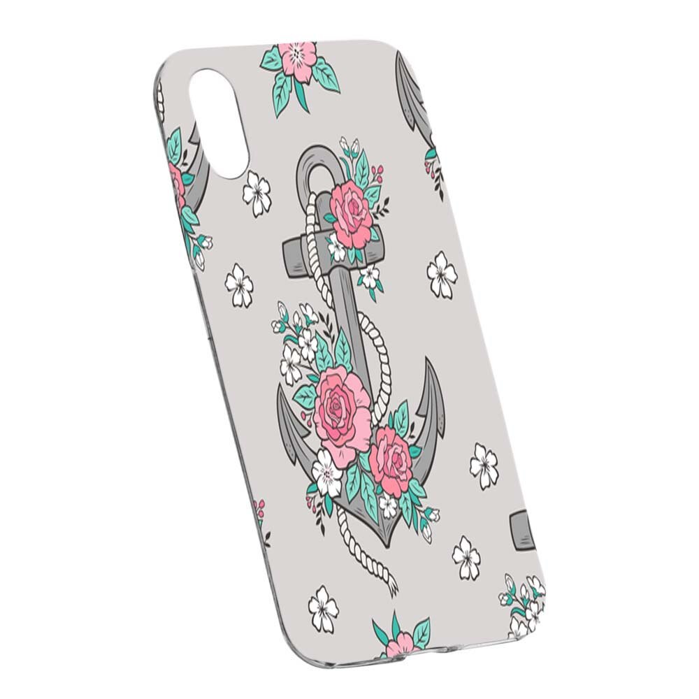 Husa de protectie Rose, Anchor pentru Apple iPhone X/XS, rezistenta la uzura, anti-alunecare, din silicon Premium, 224