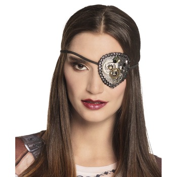 Eyepatch Eventy Steampunk argintiu 8x8cm Eyepatch Eventy Steampunk argintiu 8x8cm
