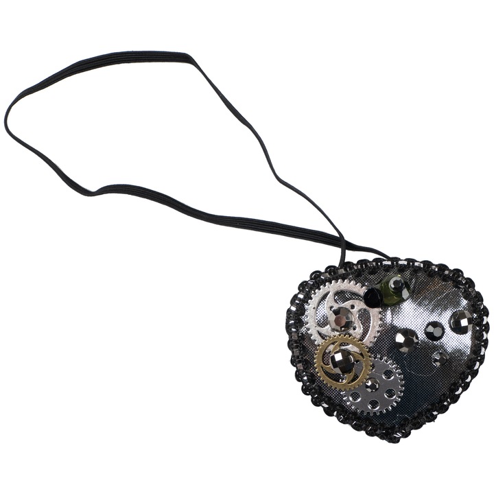 Eyepatch Eventy Steampunk argintiu 8x8cm